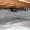 A heating duct extends along this sealed crawl space in Johns Island.