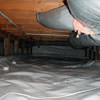 A sealed crawl space with an insulated hot air duct in Mount Pleasant.