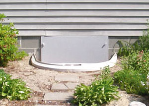 plastic crawl space access well installed in a Mount Pleasant crawl space